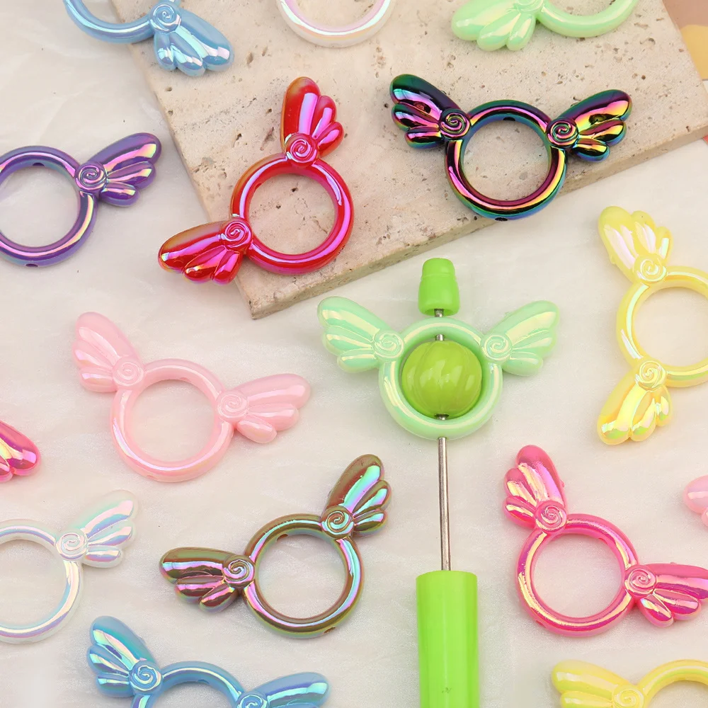 

Cordial Design 100Pcs 28*47MM DIY Beads Making/Aurora Effect/Angel Shape/Hand Made/Acrylic Bead/Jewelry Findings & Components