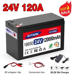 24v Lithium battery LiFePO4 120Ah Li Ion Electric Vehicle Lithium Battery Pack 25.2V 100Ah 120Ah Built-in BMS 30A High Current