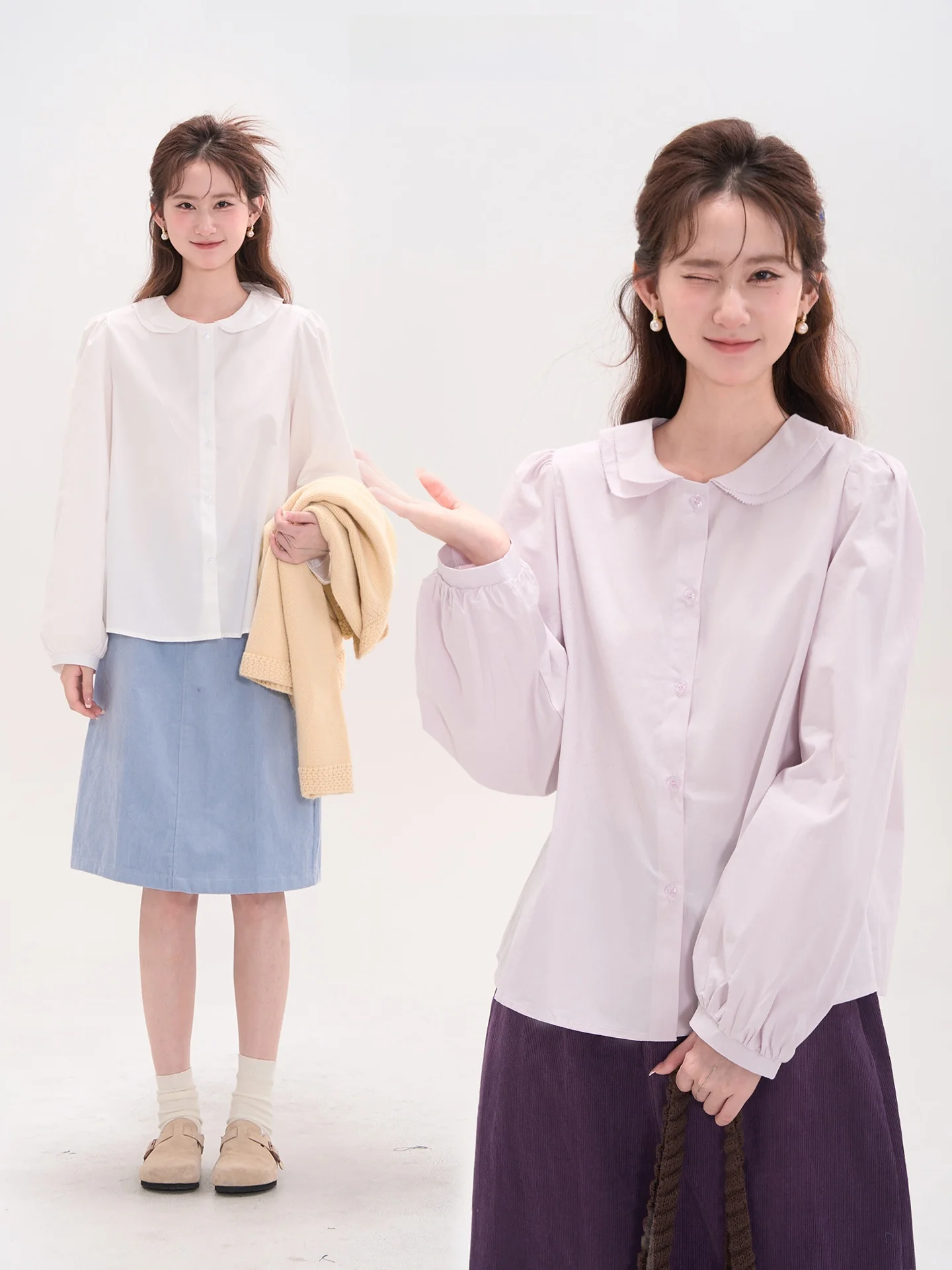 

Повседневная женская двухслойная рубашка с воротником-стойкой и длинным рукавом, осенняя, для ношения под одеждой, из хлопка, с принтом «Цветочное поле»