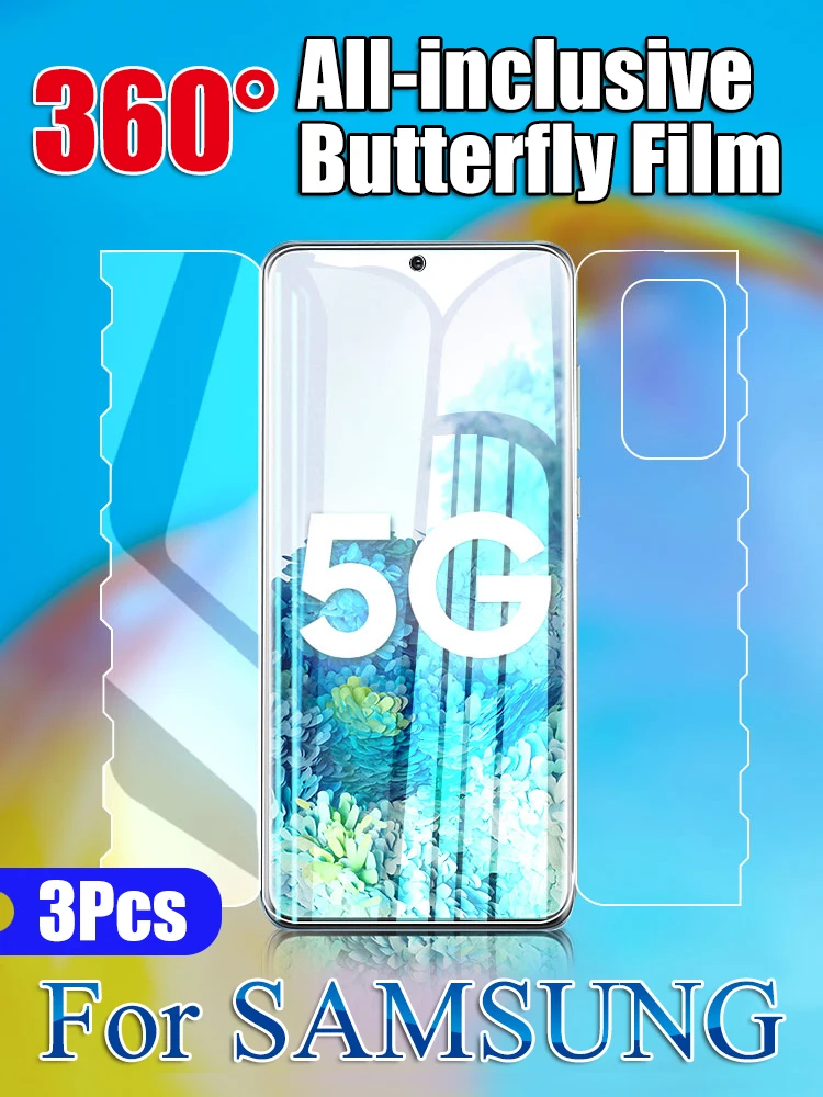 

S23Ultra S22+ Front Back Screen Protector For Samsung S20Ultra S21 S20FE Soft Butterfly Hydrogel Film Galaxy Note 20Ultra S10+