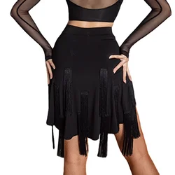 New Fringe Latin Dance Skirt Women Adult Sexy Samba Tango Salsa Latin Practice Dresses Female Competition Latin Dancing Dress