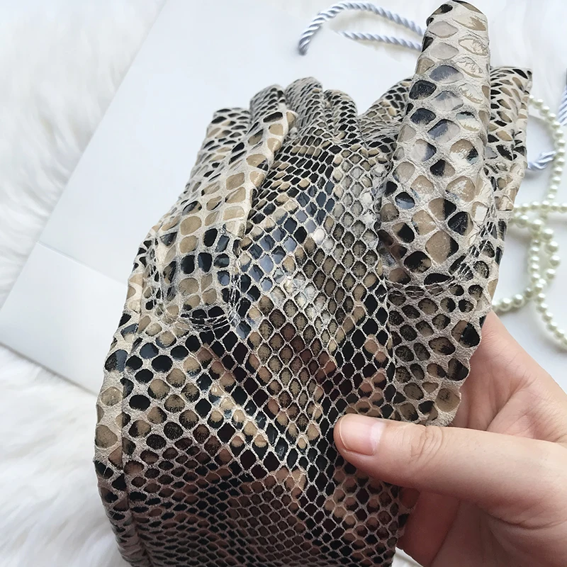 Long Genuine Leather Gloves No Lining Soft Sheepskin Snake Pattern Custom Made Women Elbow Gloves T stage gloves