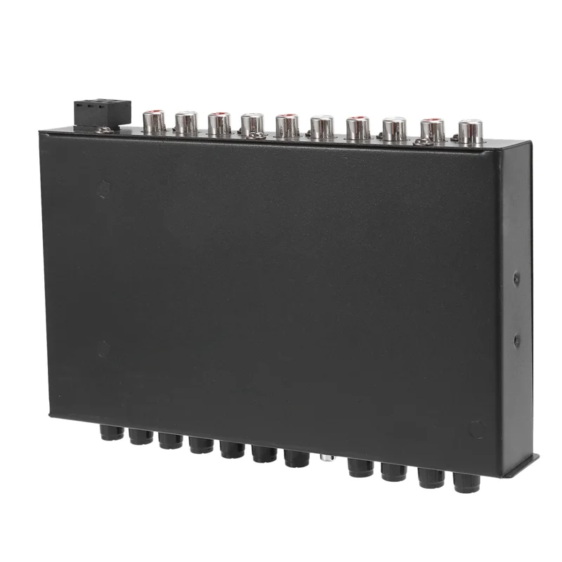 معادل صوت السيارة A99E-2X ذو 7 نطاقات، معادل رسومات مضخم صوت EQ قابل للتعديل مع مفتاح اختيار إدخال CD/AUX، أسود #5