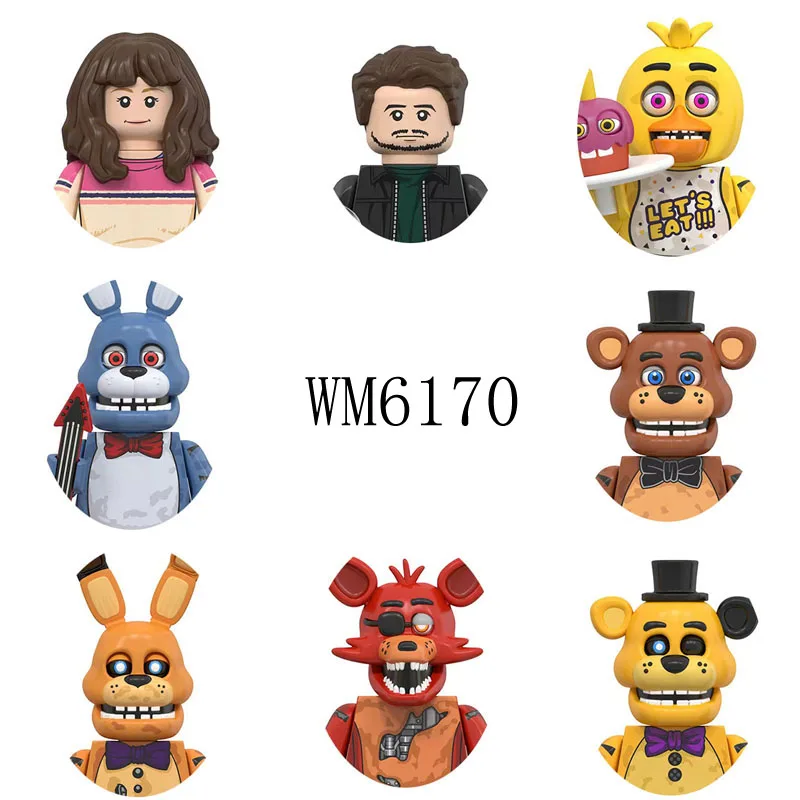 

Cartoon FNAF WM6170 Five Nights At Freddys Building Blocks Bricks Dolls Mini Action Toy Figures Assemble Holiday Gifts