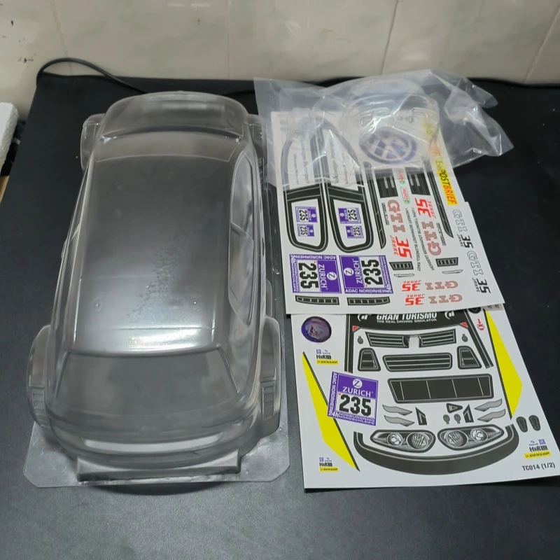 TC014 1/10 Golf GTI Clear Body Shell,190mm width,257mm Wheelbase RC Drift Rally Car Tamiya TT01 TT02