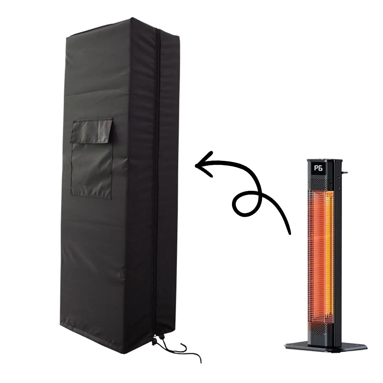Patio Heater Cover Black Weatherproof Outdoor Lounge Set Garden Furniture Protection for Universal Garden Heater