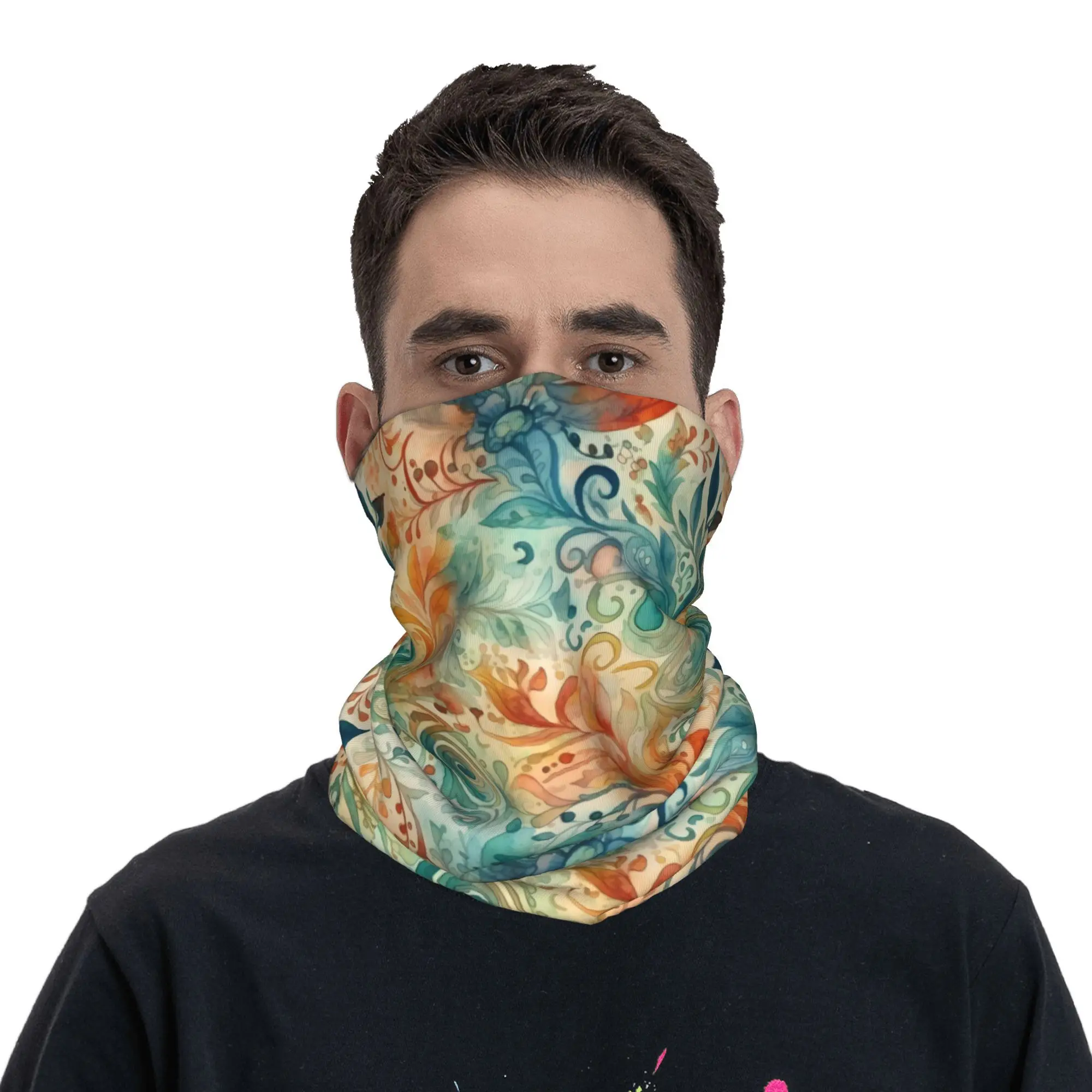 مخصص غسل اللوحة بيزلي الساخن باندانا الشتاء الرقبة أدفأ المرأة يندبروف التفاف الوجه وشاح للمشي الجراب عقال