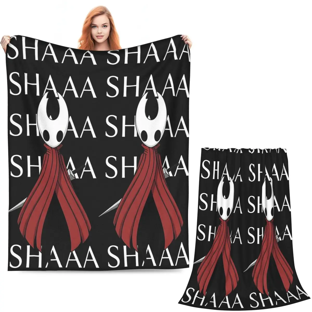 Hollow Knight Silksong Shaa Hornet Battle Cry Blankets Soft Warm Flannel Throw Blanket Bedding for Bed Picnic Travel Home Sofa