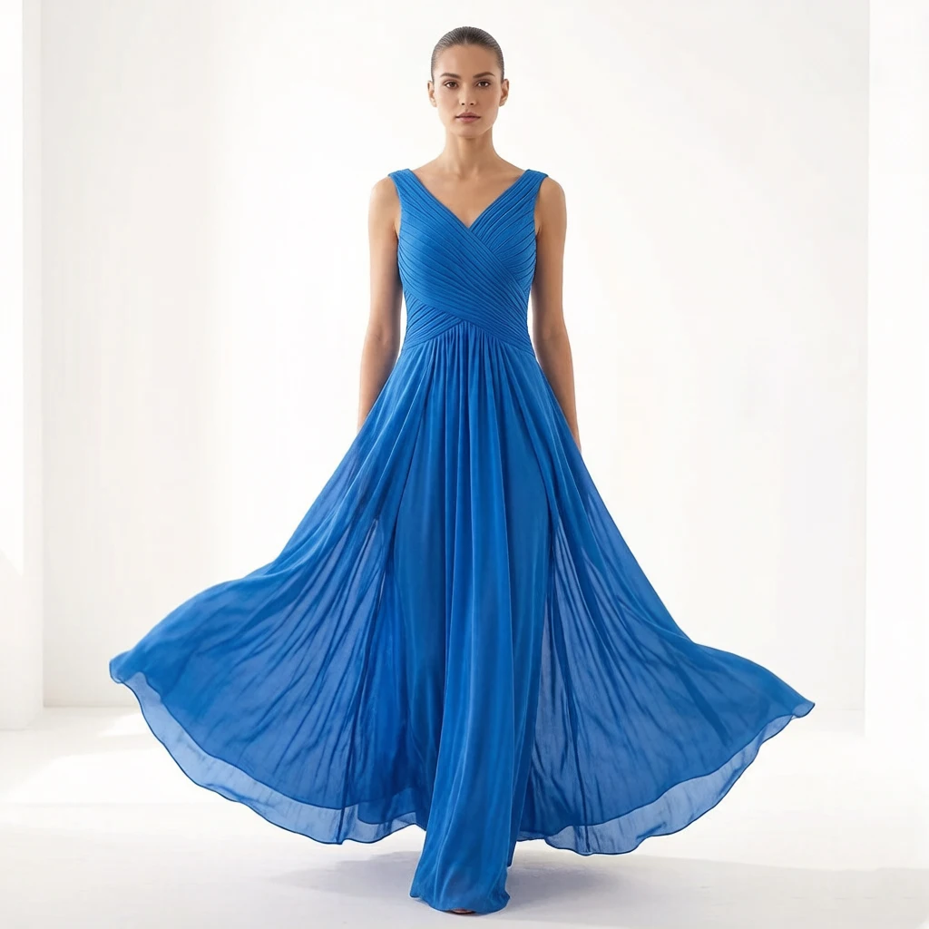 

Элегантное шифоновое платье А-силуэта с V-образным вырезом, плиссировкой, открытыми плечами, для подружек невесты, на свадьбу, вечеринку, выпускной, с шнуровкой на спине