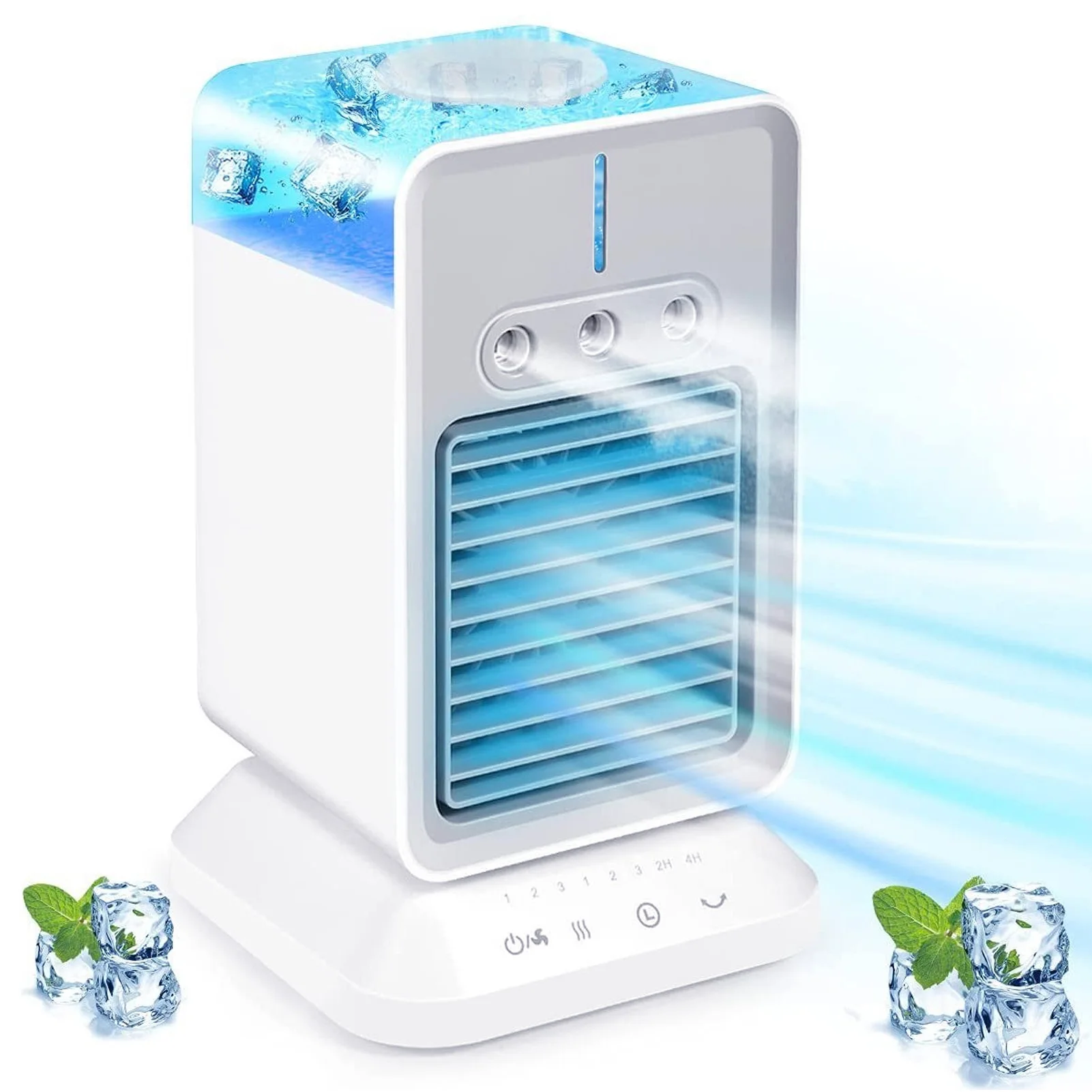 

Портативный кондиционер, многофункциональный 3-уровневый качающийся спрей-увлажнитель, вентилятор, настольный вентилятор с водяным охлаждением для домашнего офиса