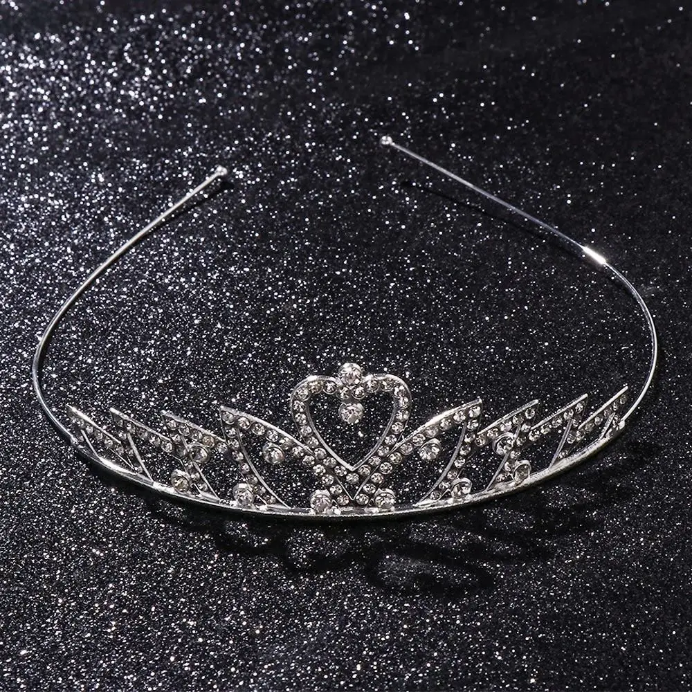 Tiara na moda para meninas, ornamento de coroa, princesa, flor, joias de casamento, pente de cabelo coreano, tiara de cristal, acessórios para cabelo