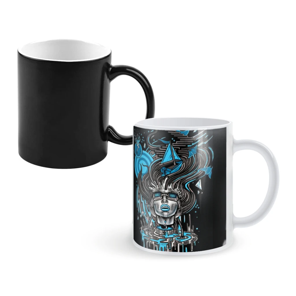 

Set AdriftCoffee Mugs And Mug Creative Color Change Tea Cup Ceramic Milk Cups Novelty Gifts