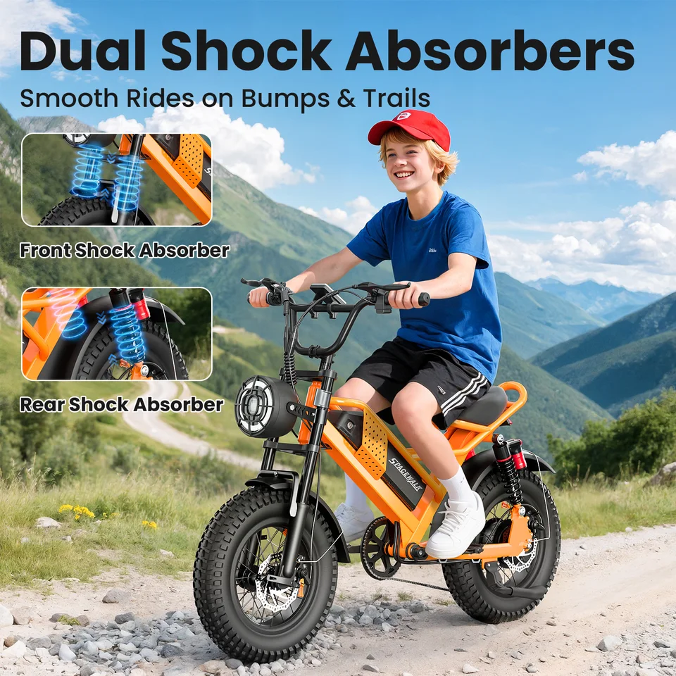Spacewalk 1500W Fat Tire Electric Bike for Adults, 16' X 4.0' All Terrain Ebike with 720Wh Removable Battery, 70 Miles Range, Dual Suspension, UL2849 Certified Electric Bicycle image 8