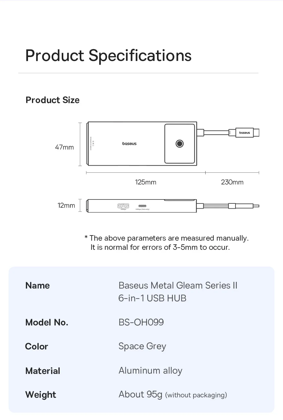 Baseus USB-C HUB HDMI 4K 60Hz 6-in-1 Adapter Schneller 10Gbps USB 3.2 Splitter Typ C PD100W mit RJ45 für Laptop Macbook Pro Air Hub – Detail 19