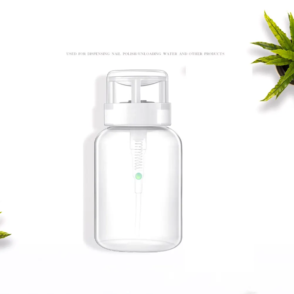 2Pcs Nail Polish Remover Subpackage Bottles Lockable Pump Press Dispenser Press Bottle Black White Neck Plastic Storage Bottle