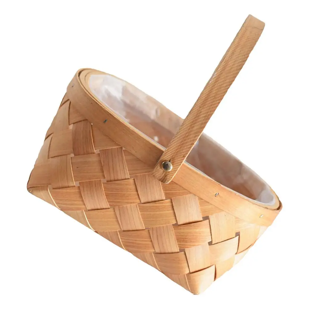 

Woven Basket Storage Natural Beauty Home Fruits Snacks Durable Material Clear Texture Long Lasting Use Perfect Kitchen Household