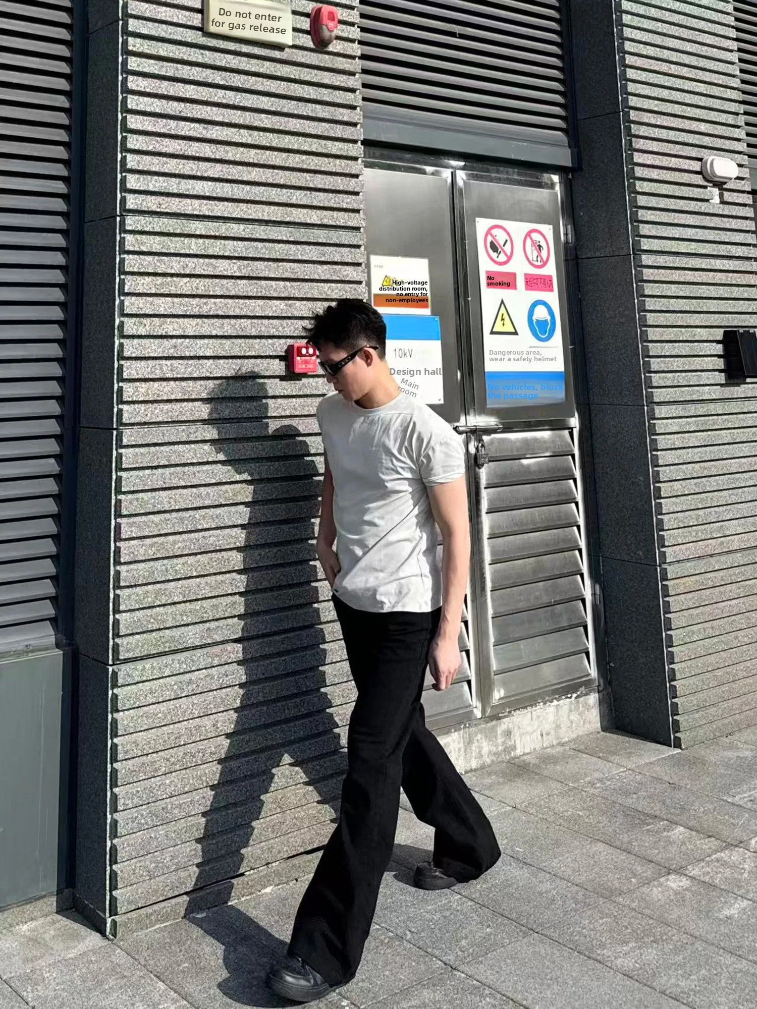 

Cleanfit Adjustable Waist Bell Bot Jeans ex Casual Wide Leg Long Trousers Faionable Streetwear Denim Pants
