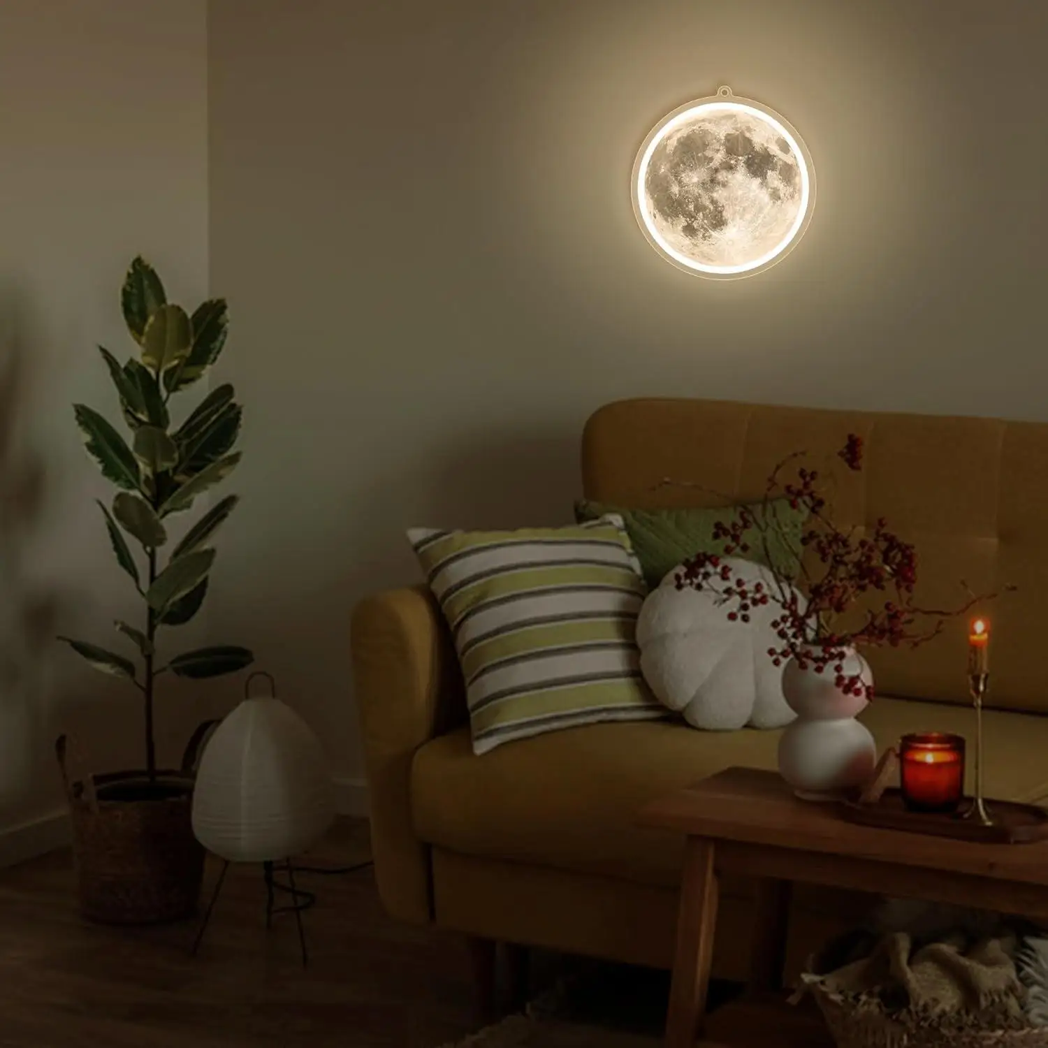 Moon Neon Signs USB Dimmable Neon Lights for Living Room Bedroom Gaming Room Hotel Decor Cool Birthday Gifts for Friends