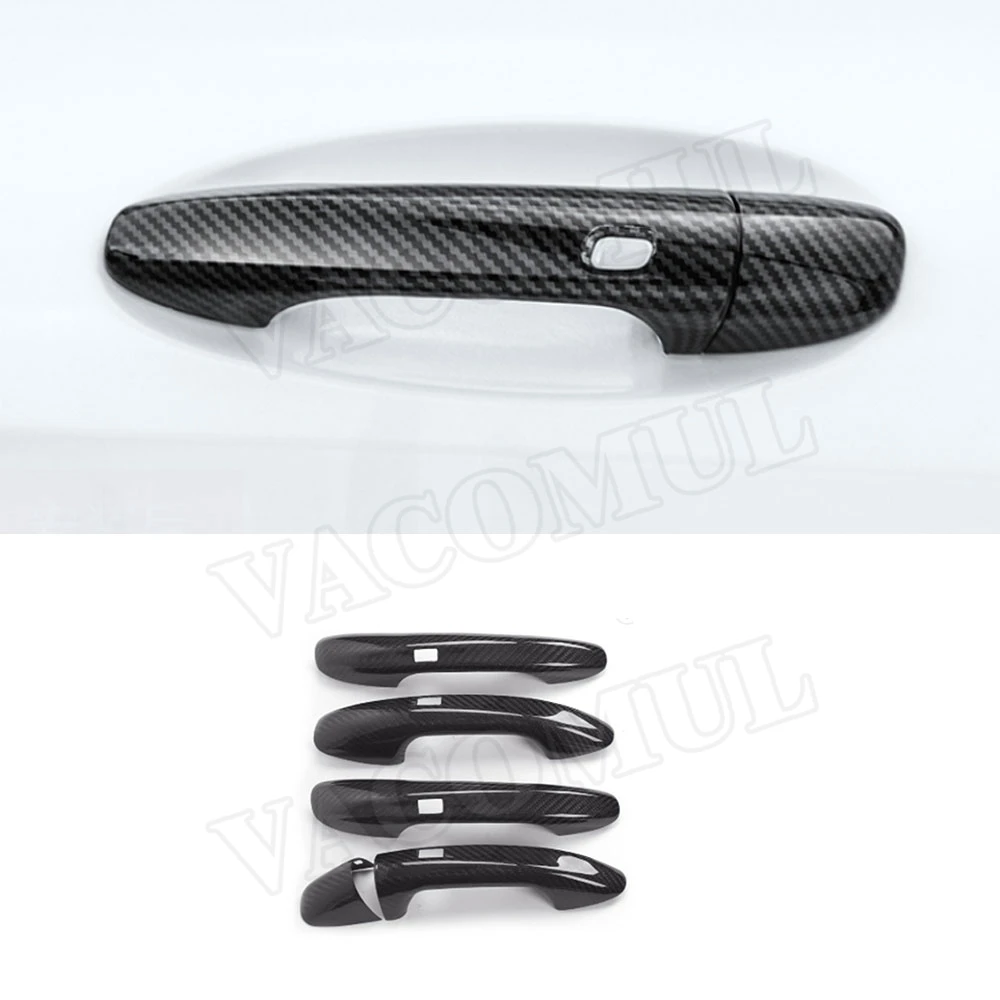 

Carbon Fiber Car Door Handles Trim Cover Stickers For Benz A B C E S GLA GLK CLA CLS GL GLS Class W176 W117 W218 X156