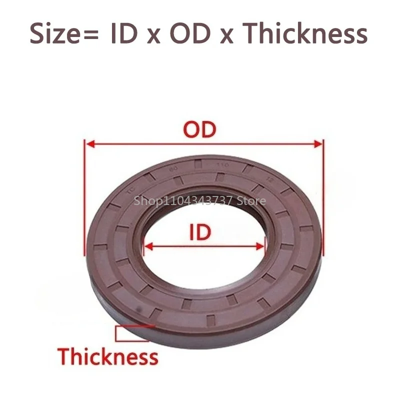 2pcs Inside Diameter 15 16 17 18 19mm Fluorine Rubber Oil Seal FKM TC Skeleton Oil Seals High Temperature Acid Resistance Gasket