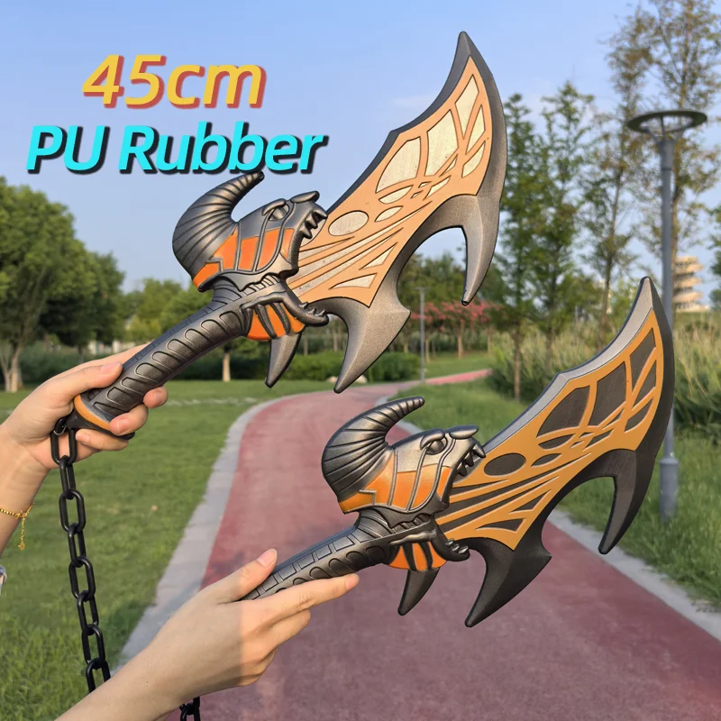 Cosplay God of War 4 Athena Blade Tomahawk hacha acanalada arma de utilería juego de rol fantasma Leviathan Chaos AX PU modelo de seguridad