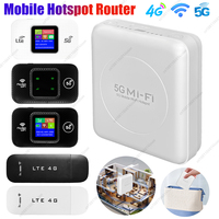 5G/4G WiFi Mobile Hotspot Router Support 10 Users w/ SIM Card Slot 4G Lte Router Wireless Router Pocket Hotspot for Travel Home