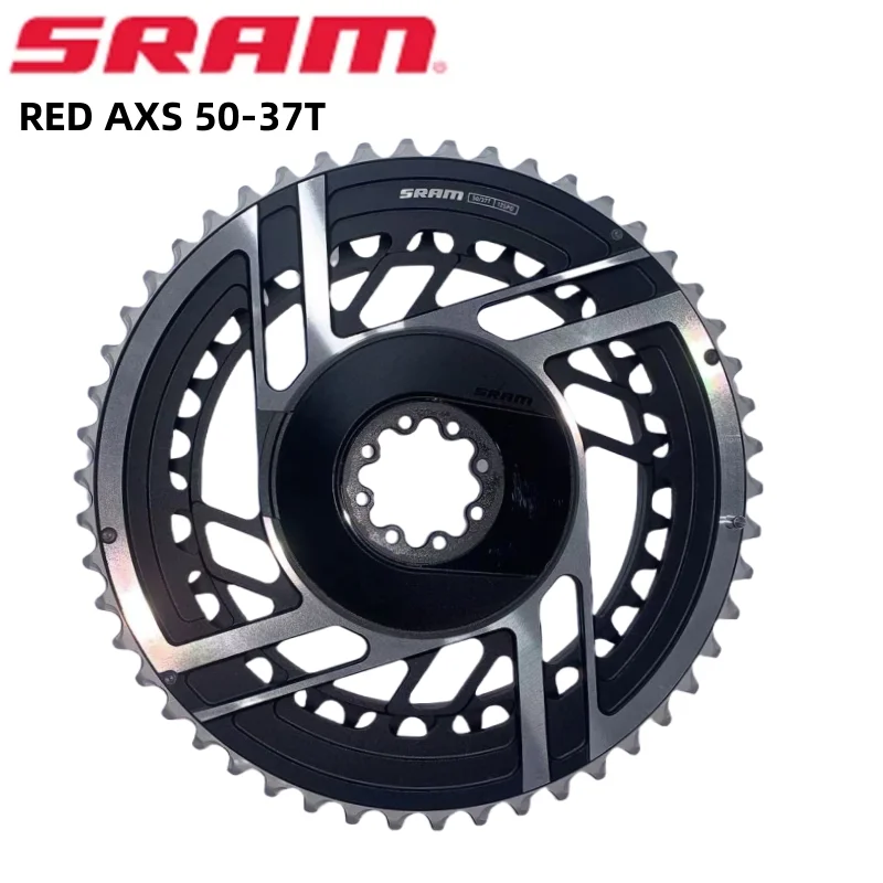 SRAM RED AXS 50-37T Kettenblatt 8 Bolzen Direktmontage 2x12Gang 8 Löcher Schwarz Rundes Kettenblatt Doppelt Original Für SRAM RED AXS Kurbel – Detail 1