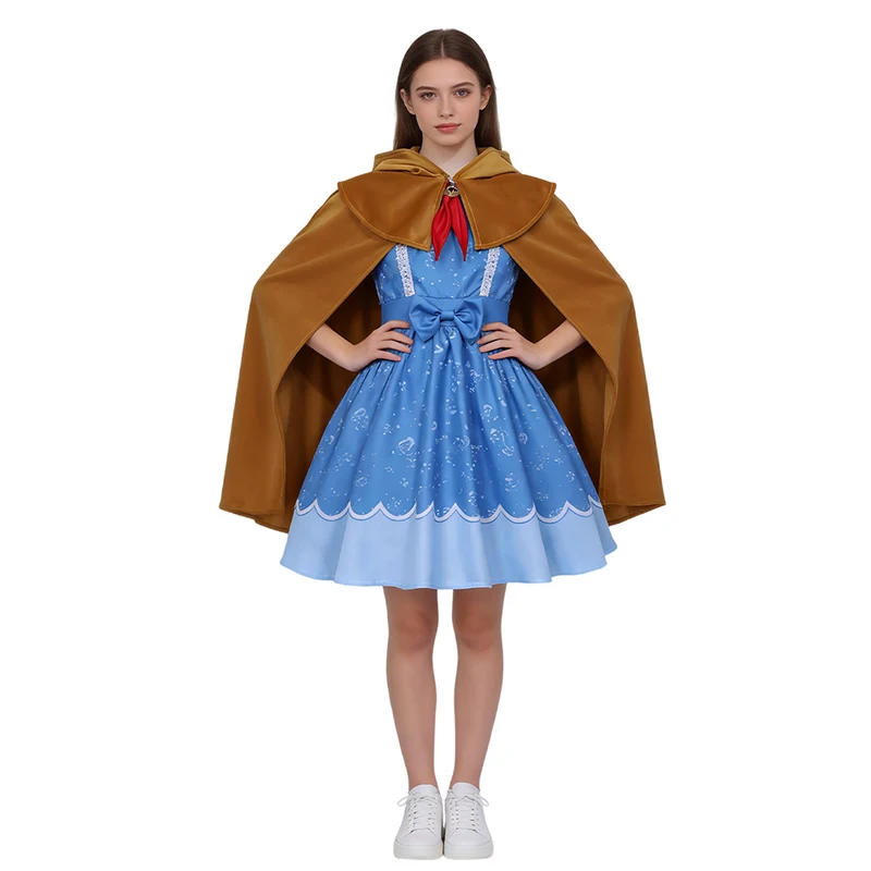 

Stranger Holly Wheeler Cosplay Costume Hooded Cloak Dress Scarf Fantasia Stage Performance Disguise Outfits Halloween Party Set