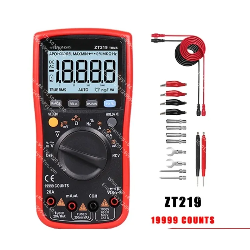 multimetre-numerique-zt219-true-rms-19999-lectures-ncv-frequence-arret-automatique-ac-dc