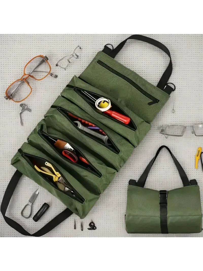 Multifunctionele gereedschapstas Hoge kwaliteit professionele multi-pocket hardware-gereedschapstas Oprolbare draagbare organizertas voor kleine gereedschappen - afbeelding 2
