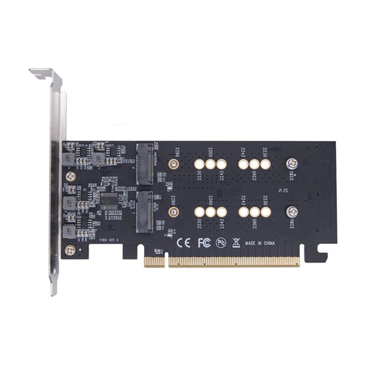 

IYBBW-M.2 M Key SSD to PCIe X16 4-канальная разделенная матрица 4x32 Гбит/с для адаптера M.2 NVME PCI-E 2230 2242 2260 2280 SSD