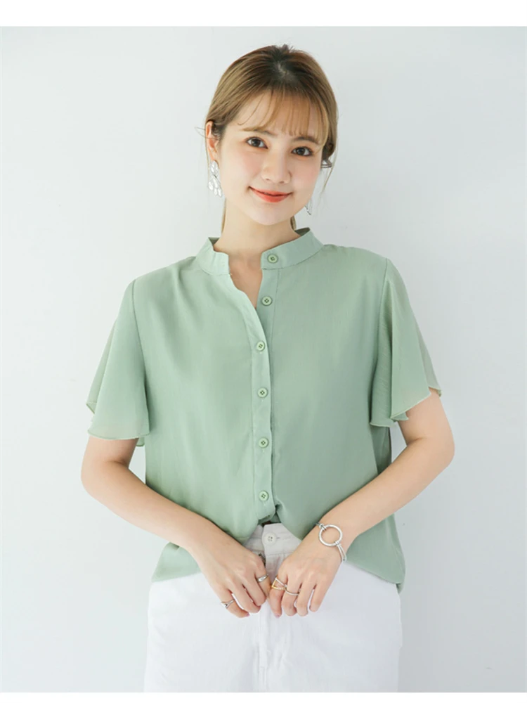 New Summer Vintage Solid Female Oversize Tops Womens Shirt Short Sleeve Girls Blouse Summer New Women Blouses Femme Blusas