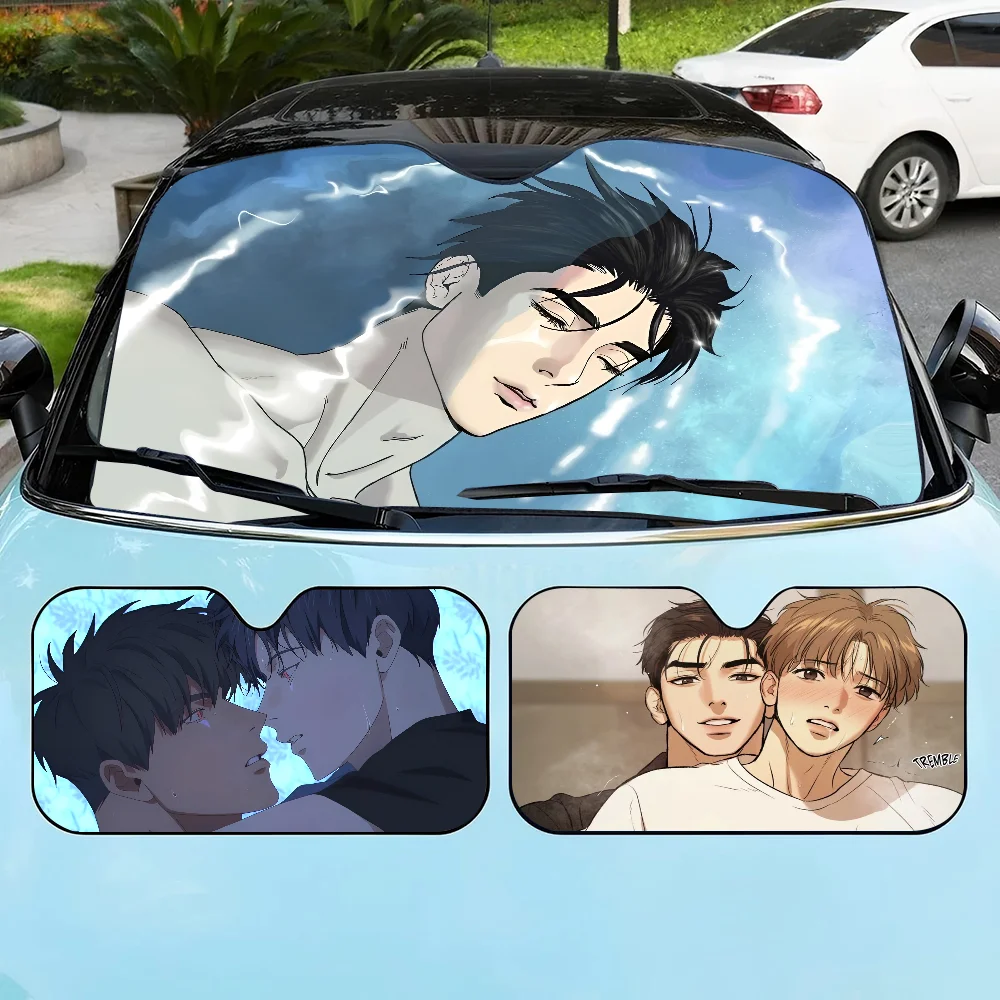 

J-Jinx B-BL Comics Sunshade Windscreen Fold-up Car Front Windshield 70x130cm Car Window Windscreen Cover Heat Reflector