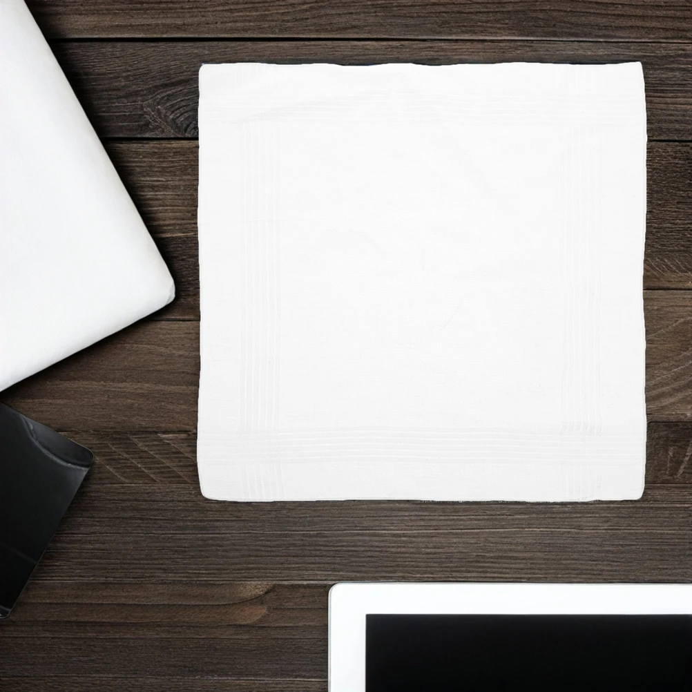 18 قطعة مناديل بيضاء للرجال من القطن جيب مربع خفيف الوزن محمول للسفر والأعمال ملابس غير رسمية قابلة للغسل في الغسالة