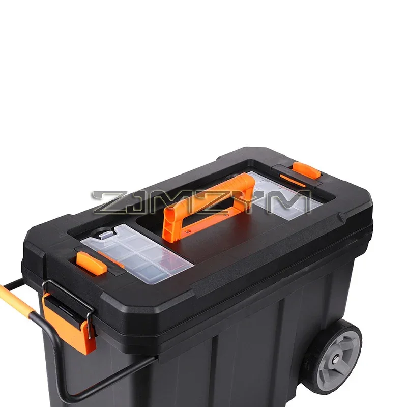 Portable Toolbox with Wheels Multifunctional Plastic Large Tools Organizer Boxes Electrician Hardware Storage Box