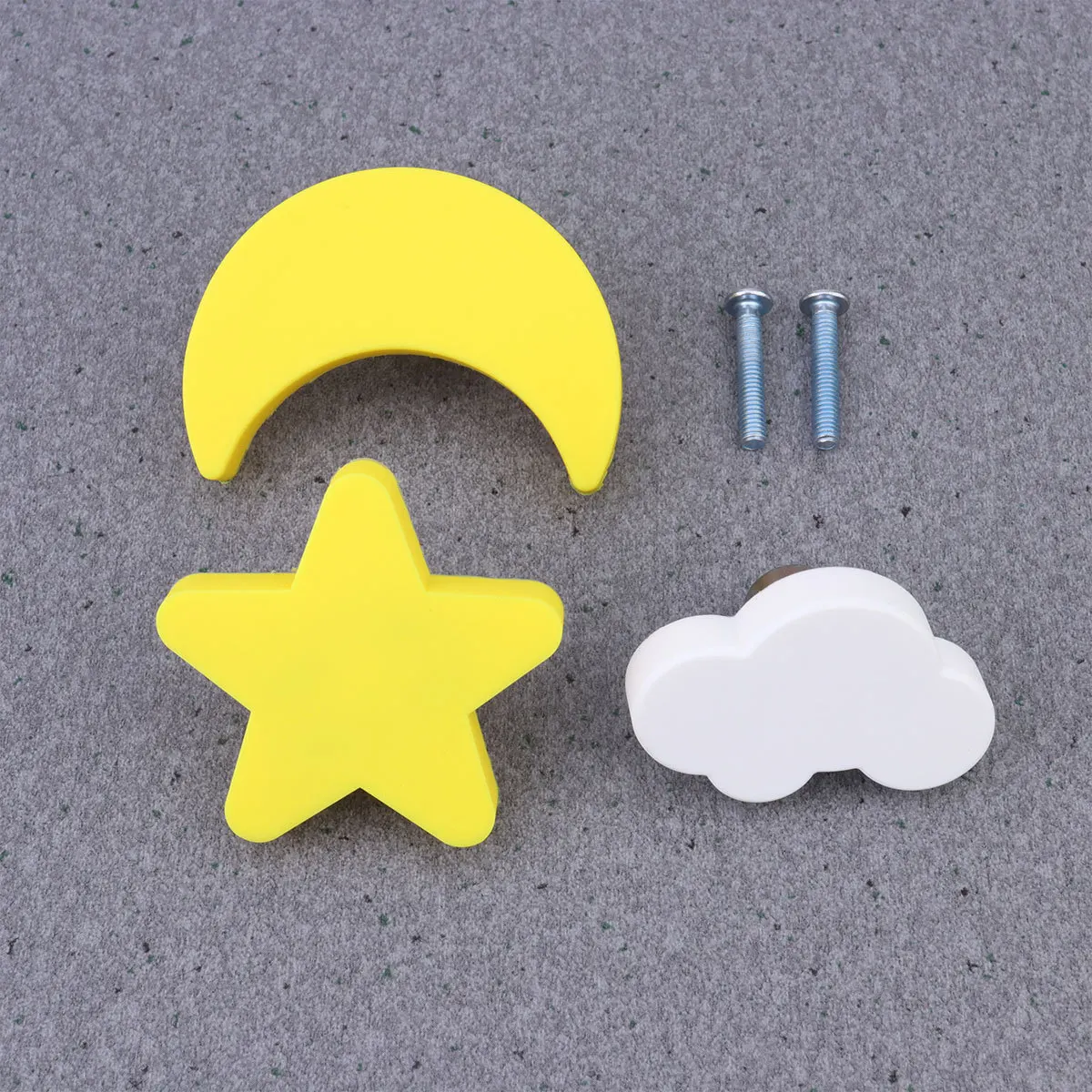 2 قطعة مقبض الكرتون الأصفر على شكل نجمة الاطفال درج سحب المقبض مكافحة عثرة المطاط خزانة باب خزانة الملابس استبدال الإبداعية #2