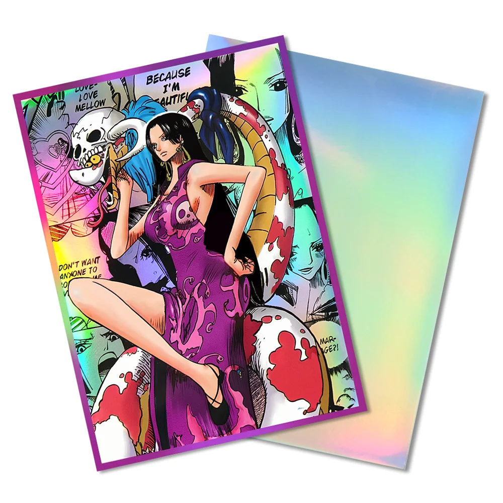 

60 PCS 67X92mm Card Sleeves Holographic OPCG/MGT/TCG Size Anime Trading Card Protectors Cards Standard Size Foil Pocket