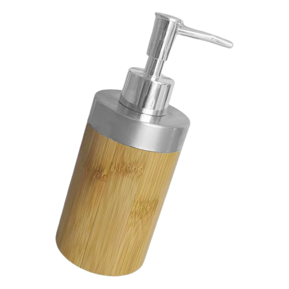 Bottiglia di lavaggio in bambù Dispenser di lozione gel Sapone da viaggio portatile Shampoo decorativo da parete in plastica per mani