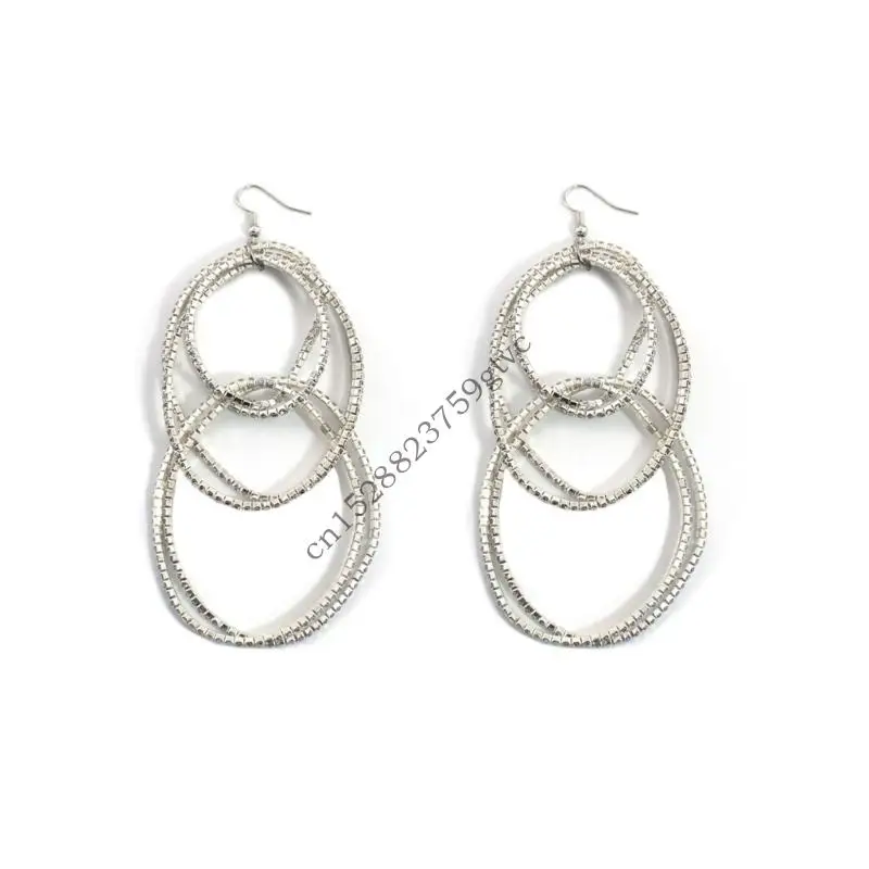 

D0uf Bohemian Triple Hoop Серьги Геометрические изделия из ювелирных украшений для законодателей моды