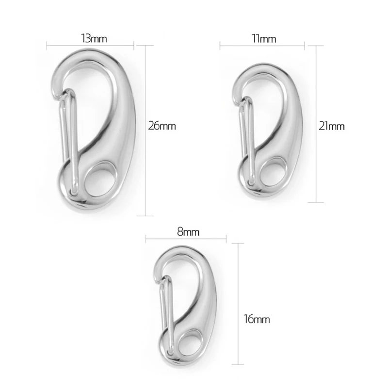 3pcs Gold Color Stainless Steel Lobster Clasp Hooks Connectors for Bracelet Necklace Jewelry Making Spring Carabiner Keychain