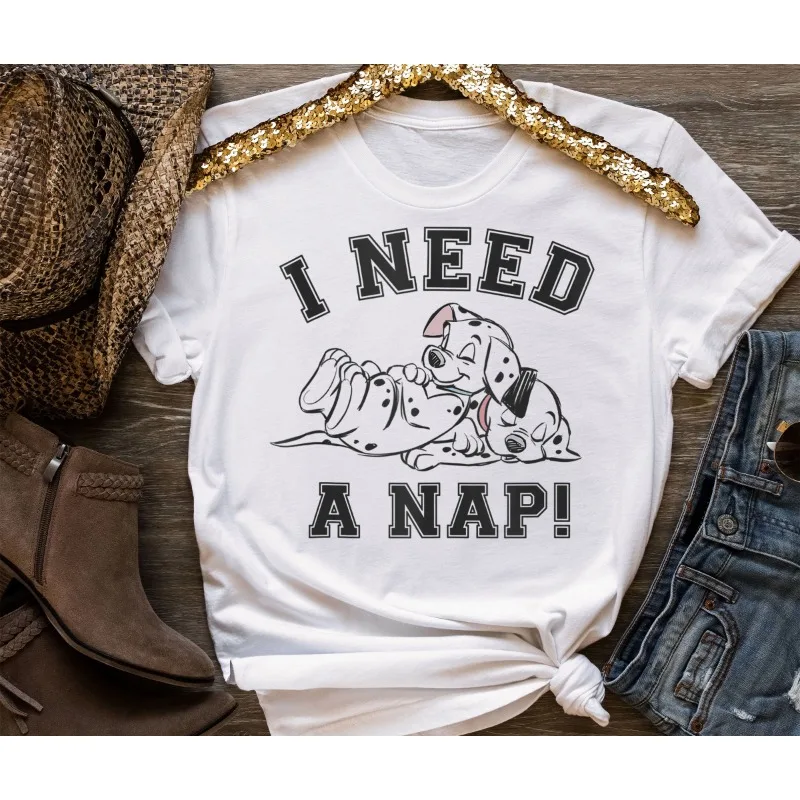 

New 101 Dalmatian Dog I Need To Nap Group Shooting Shirt Family Matching Shirt Animation World Shirt Amusement Park Tour Costume