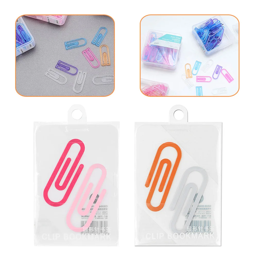 

4pcs Creative Metal Bookmarks Bright Color Iron Paper Clips Delicate File Organizers Mini Book Page Markers Multi-Function