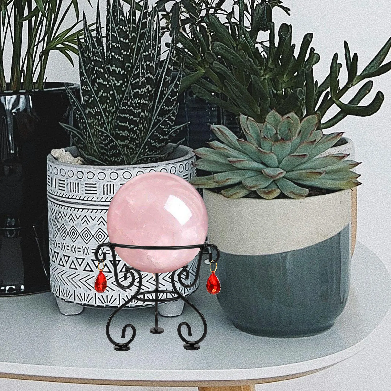 Garden Ball Base Alloy Sphere Stands Gazing Globe Outdoor Decor Clear Holder Display
