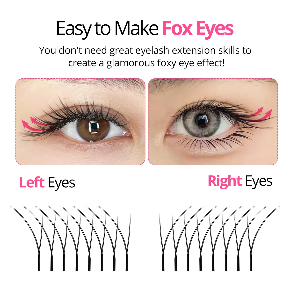 ARISON Fox YY Lashes Different Lengths Y-shape Eyelashes Extension Faux Mink Soft Natural Lash Premade Volume Fans Eyelash