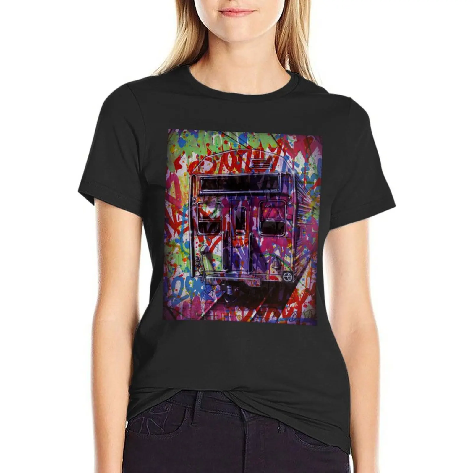 

SYD Rail T-Shirt vintage new edition tops t-shirts for Women loose fit