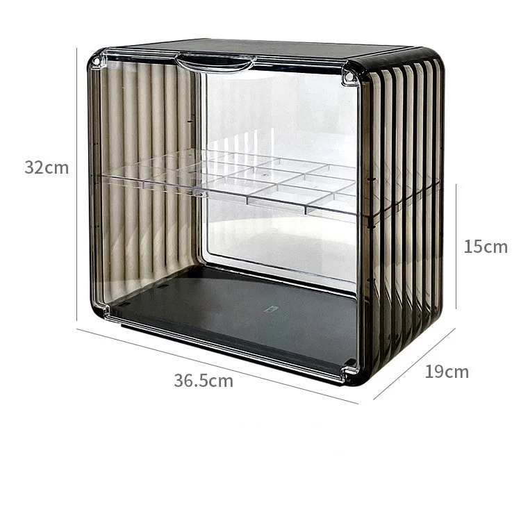 Light Luxury 2 Layers Acrylic Dust Transparent Bedroom Dresser Lipstick Skin Care Shelving Desktop Cosmetic Storage Box