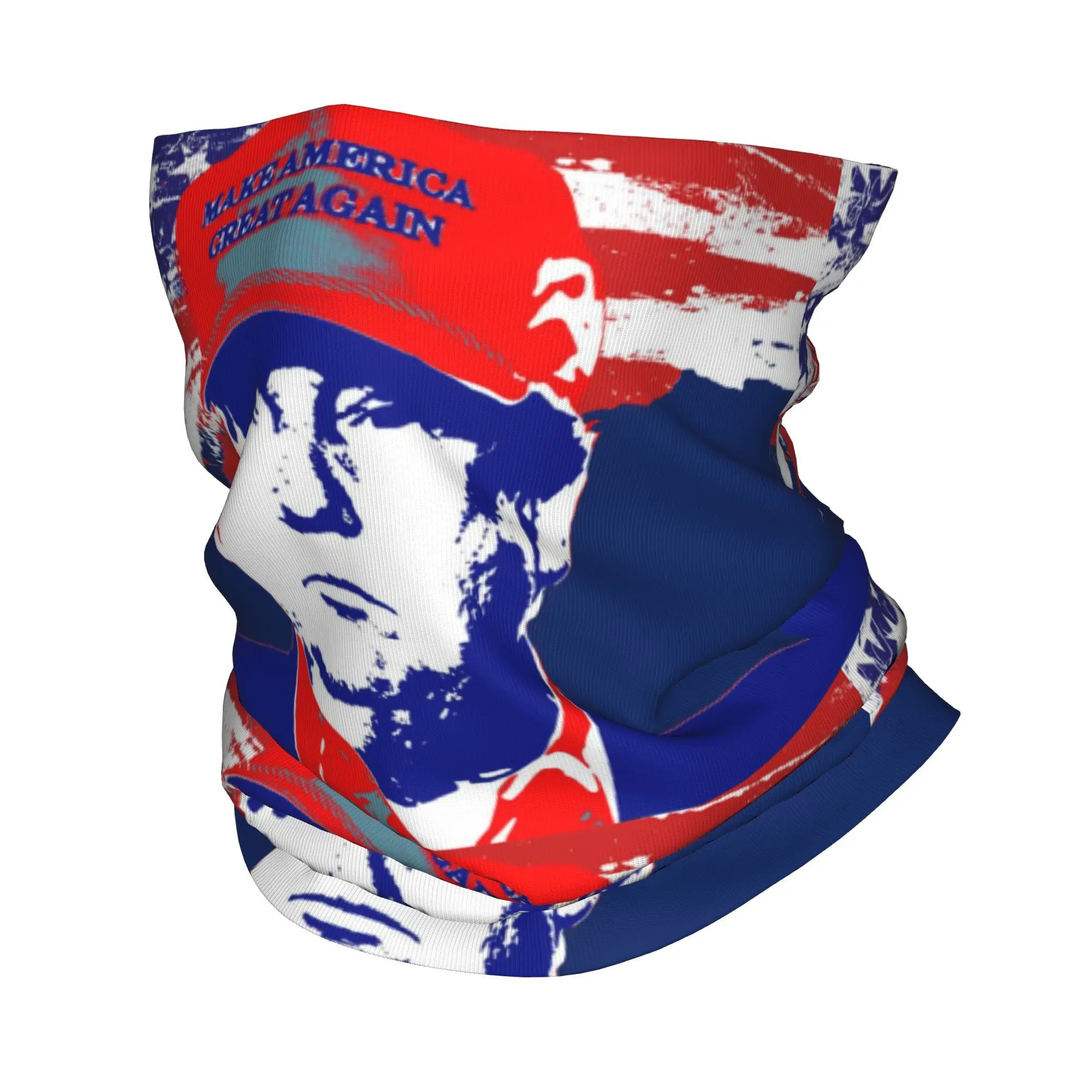 Custom Donald Trump MAGA Bandana Winter Neck Warmer Women Windproof Wrap Face Scarf for Ski  Gaiter Headband