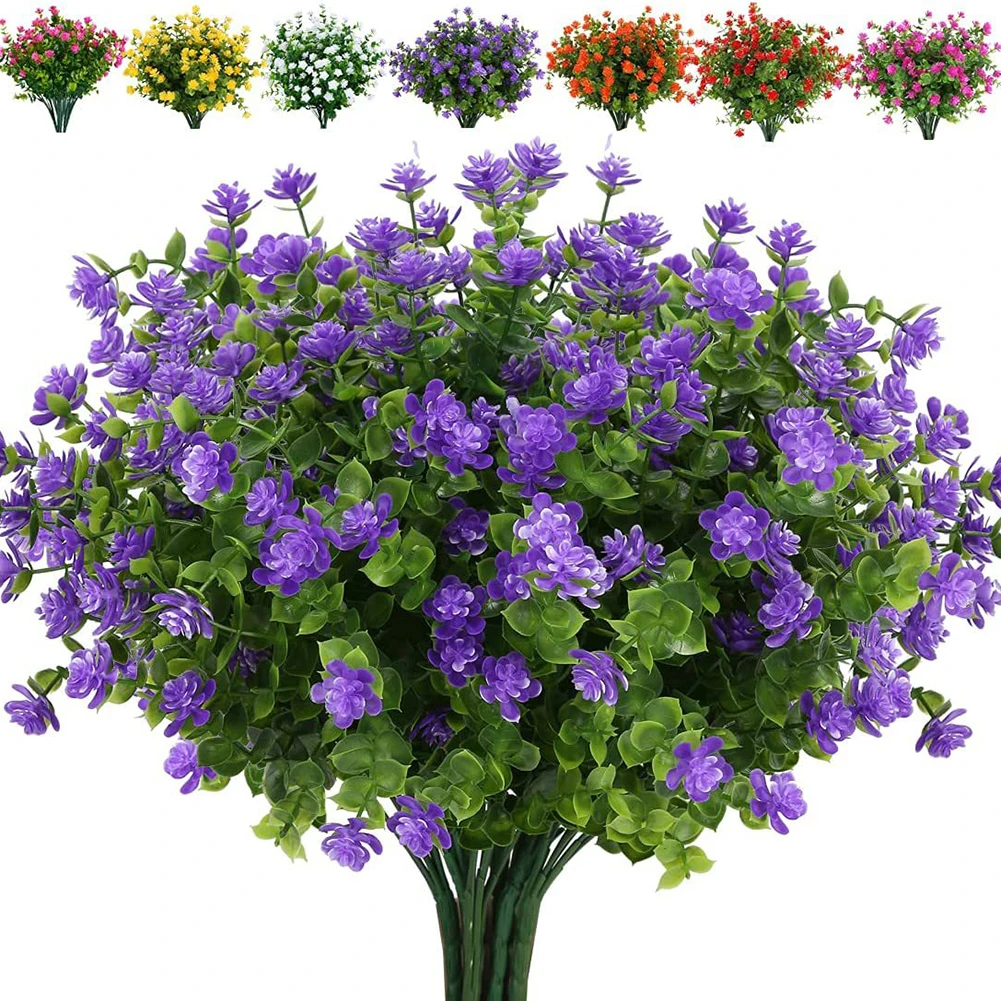 

Faux Plants Artificial Flowers Garden Setting As Shown 12 Bundles Lifelike Aesthetic Low Maintenance Odorless Plastic