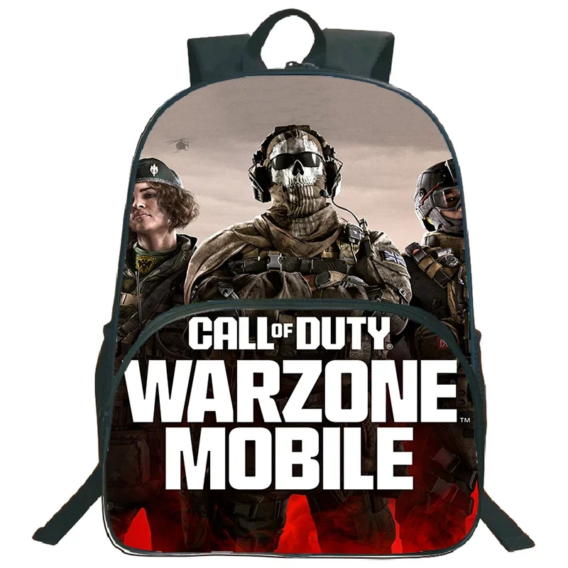 Nylon Backpack with Call Of Duty Warzone Print School Bag for Boys Girls Shooting Game Large Capacity Laptop Bookbag Kids Bags