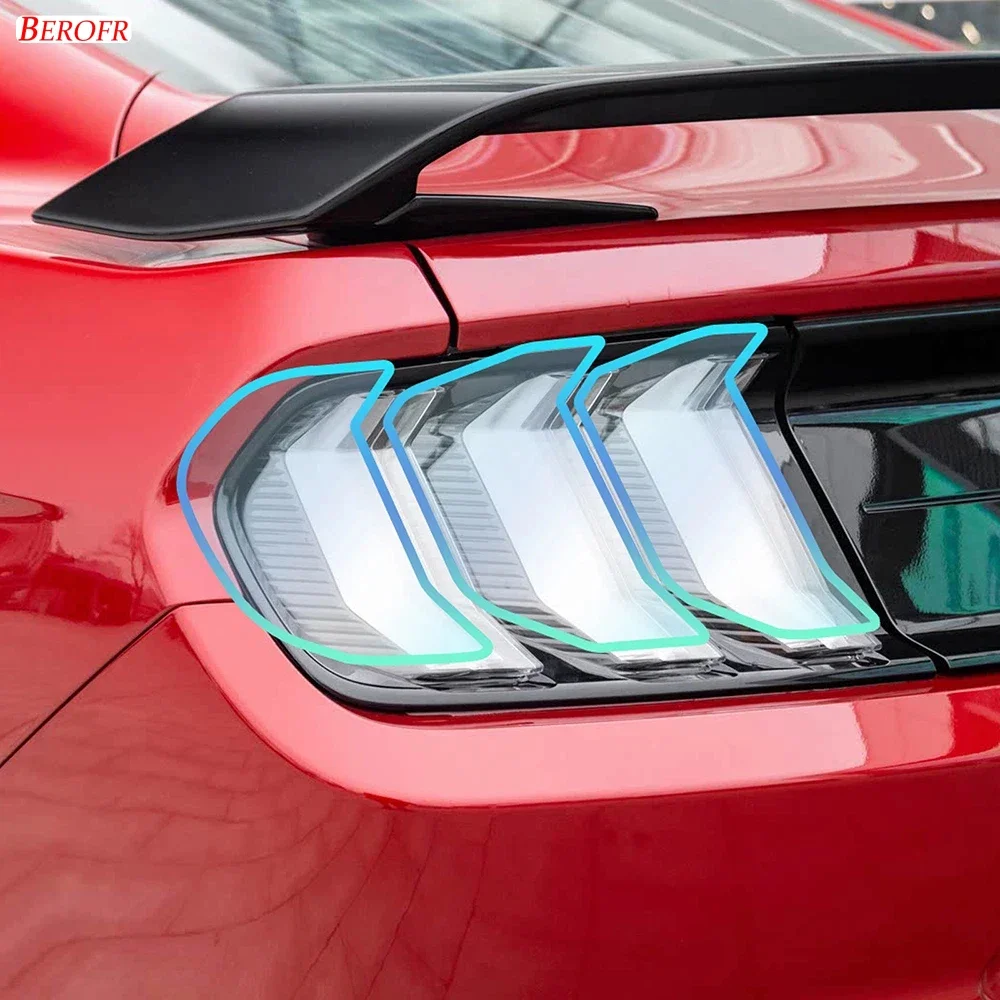 

Дымчатые черные защитные пленки для фар и задних фонарей Ford Mustang 2018-2023, прозрачные наклейки из ТПУ, аксессуары